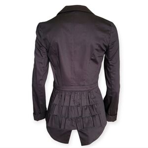 NWT Vintage Betsey Johnson Ruffle Back Tuxedo Jacket black size 2 Goth Wedding